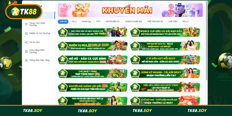 Chương trình ưu đãi dành riêng cho hội viên TK88