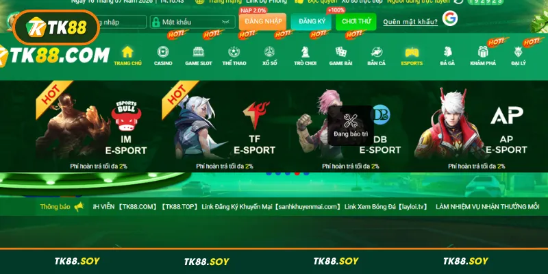Esport TK88 – Đỉnh cao cá cược thể thao điện tử thế hệ mới
